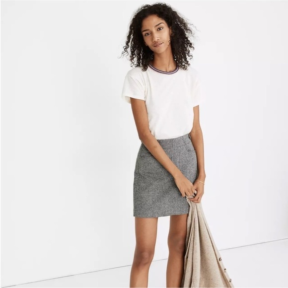 Madewell black and white mini work pencil skirt - Picture 1 of 6